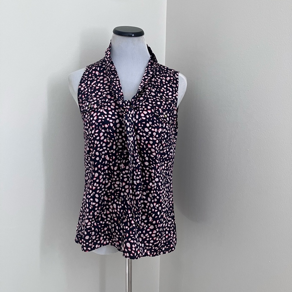 Anne Klein Women's Sleeveless Black and Pink Top